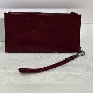 Elegant Burgundy Leather Clutch ♥️